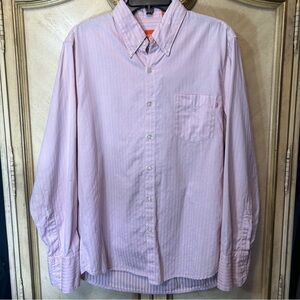 Hugo Boss Italy Pink Black Striped Pattern Button Down Shirt